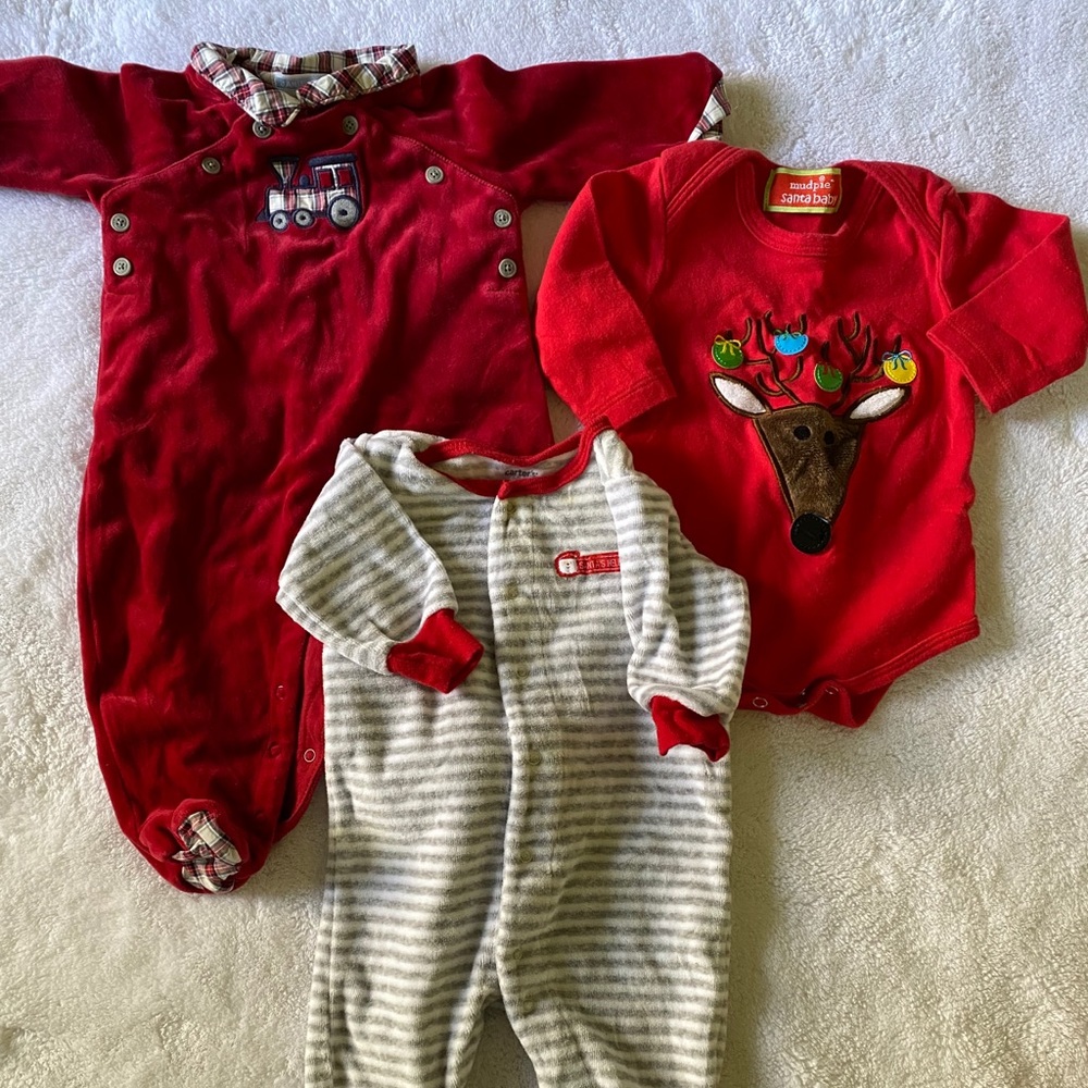 Lot of 3 month boys Christmas outfits